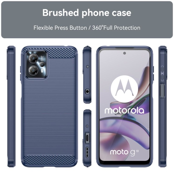 SKALO Motorola Moto G23 4G Armor Carbon Iskunkestävä TPU suojaku Blue