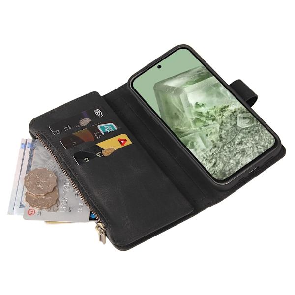 SKALO Google Pixel 8a Big Wallet 17-lokeroa Lompakkokotelo - Musta Black