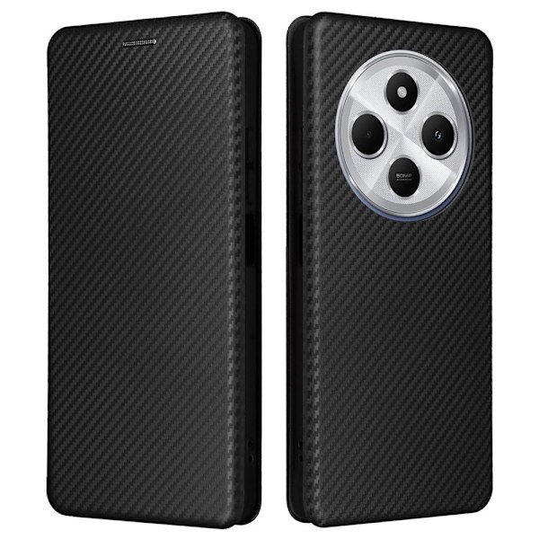 SKALO Xiaomi Redmi 14C Carbon Fiber Plånboksfodral - Svart Svart