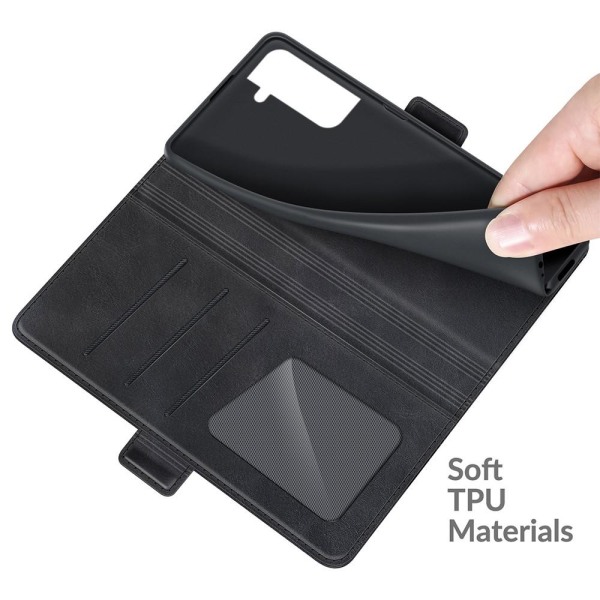SKALO Samsung S22+ Premium Wallet Cover - Sort Black