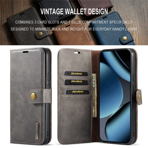 DG MING 2-i-1 Magnet Flip Cover til Google Pixel 11 - Grå Grey