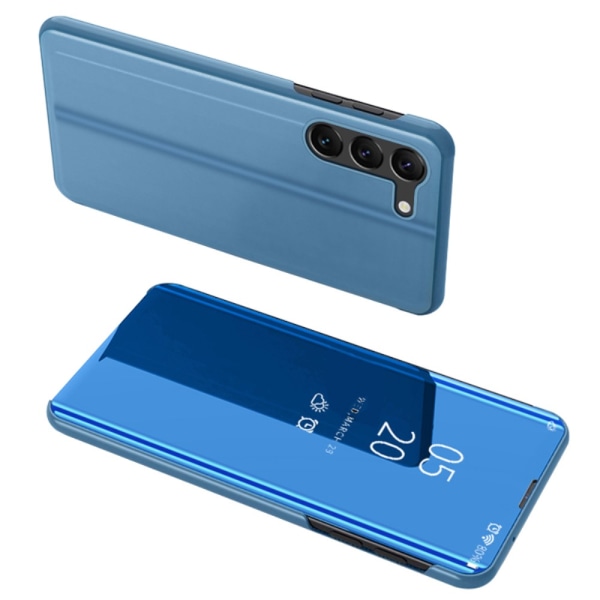 SKALO Samsung S23 Clear View Mirror Etui - Blå Blue