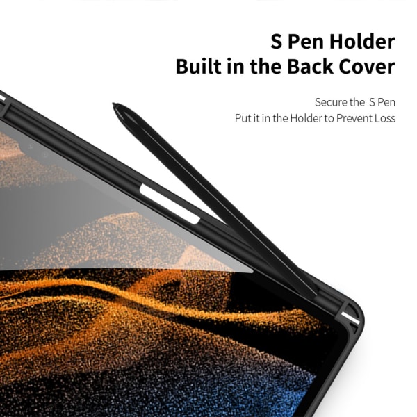 DUX DUCIS Samsung Tab S9 Ultra TOBY Series Trifold Flip Cover - Sort Black