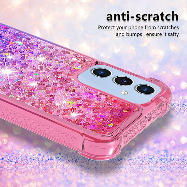SKALO Samsung A16 Kvicksand Glitter Hjärtan TPU-skal - Rosa-Lila multifärg