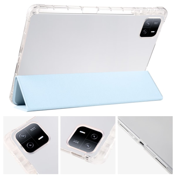 SKALO Xiaomi Pad 6 Trifold Suojakotelo läpinäkyvällä taustapaper Light blue