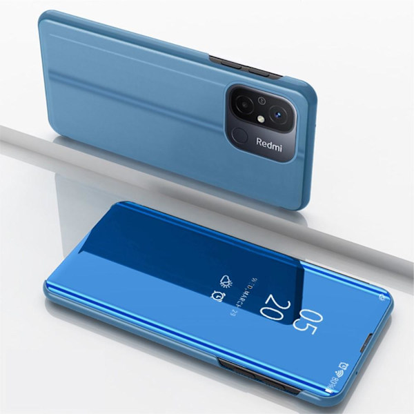 SKALO Xiaomi Redmi 12C 4G Clear View Mirror Etui - Blå Blue