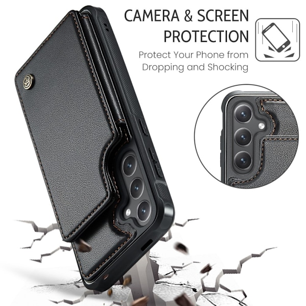 CaseMe Samsung S25 C22 Series Cover+Pung - Sort Black