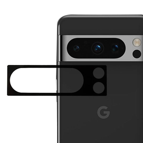 2-PAK SKALO Google Pixel 8 Pro 5G 3D Kameralinse Beskyttelsesglas Black