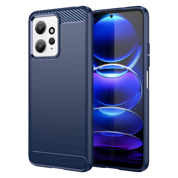 SKALO Xiaomi Redmi Note 12 4G Armor Carbon Iskunkestävä TPU suojakuori - Valitse väri Blue
