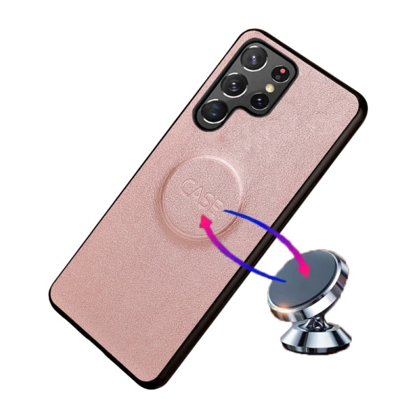 SKALO Samsung S23 Ultra DOLIZMA 2 i 1 magnetisk pungetui - Rosa Pink gold