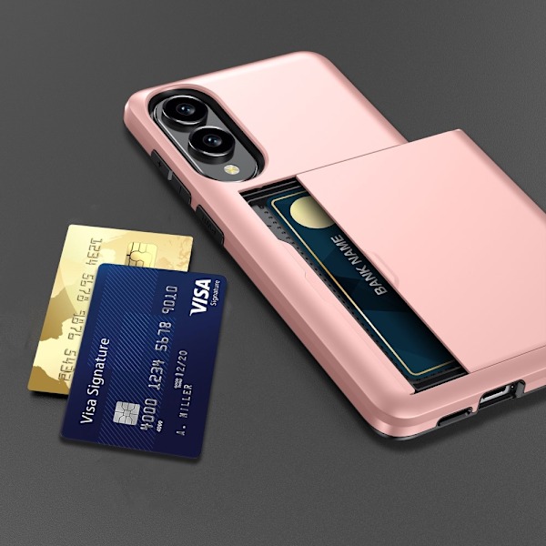 SKALO Samsung S25 Edge Armor Korthållare Skal - Roséguld Rosa guld