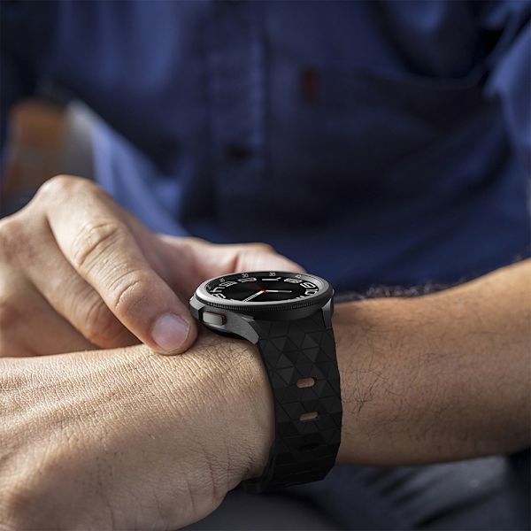 SKALO Hexagon Silikonarmband Samsung Watch 7 40mm/44mm - Fler färger Svart