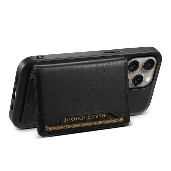 DENIOR iPhone 16 Pro Max D12 Kuori+Lompakko - Musta Black