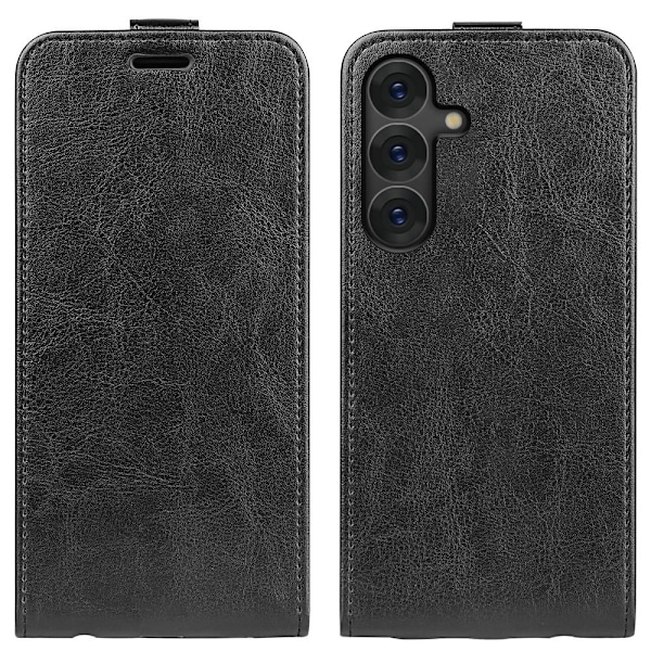 SKALO Samsung S25 Vertical Flip PU-Læder Flip Cover - Sort Black