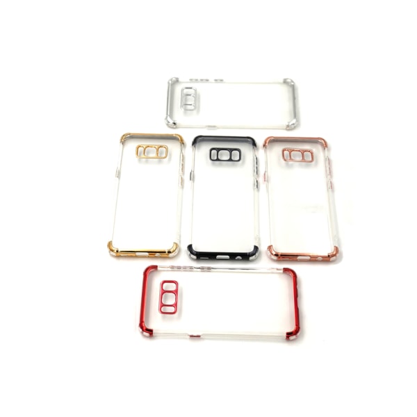 Ekstra slidstærkt design silikoneskal | farvede kanter Samsung S8 - fl Gold