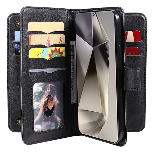 SKALO Samsung S25 Ultra KT 10-RUM Flip Cover - Sort Black