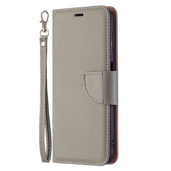 SKALO Samsung A04s 4G Premium Litchi Flip Cover - Grå Grey