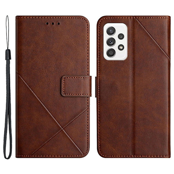 SKALO Samsung A23 5G Kohokuvioitu PU Nahka Lompakkokotelo - Ruskea Brown