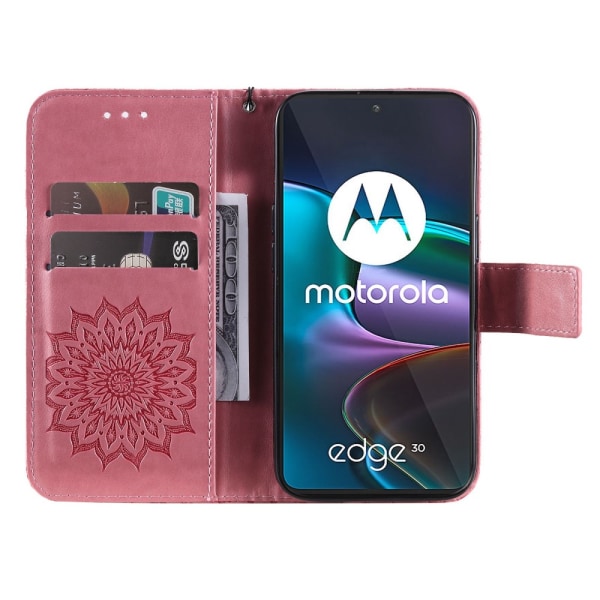 SKALO Motorola Edge 30 5G Mandala Plånboksfodral - Rosa Rosa