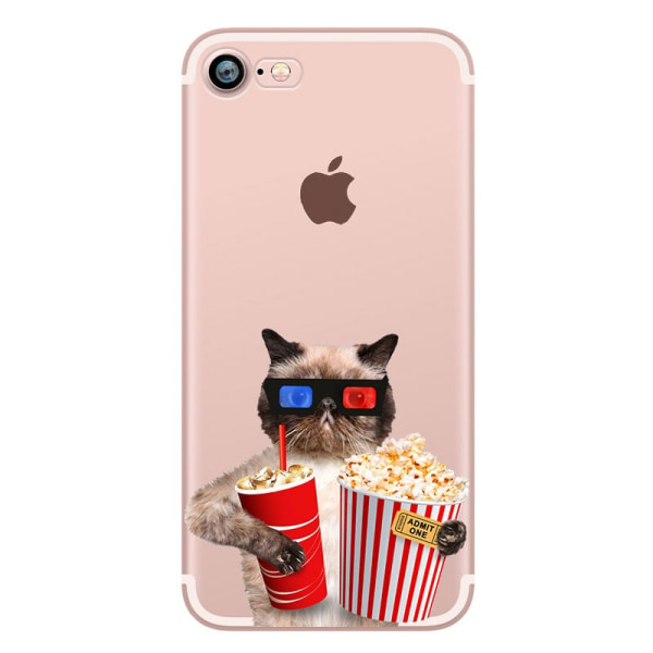 Funny Animals Motif silikoni / TPU-kotelo iPhone 6 / 6S:lle MultiColor Motiv D