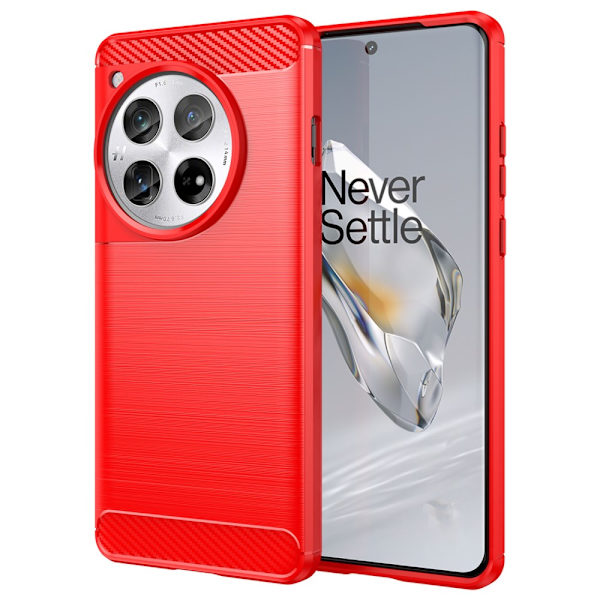 SKALO OnePlus 12 5G Armor Carbon Iskunkestävä TPU suojakuori - Valitse väri Red
