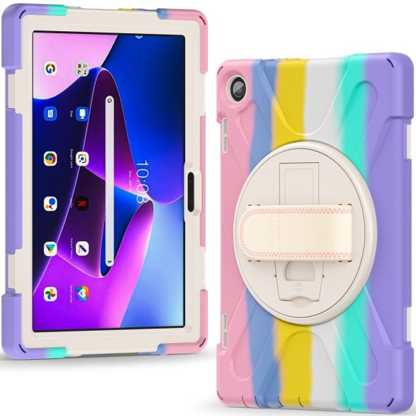 SKALO Lenovo Tab M10 (Gen 3) Extra Stöttåligt Armor Shockproof Skal - Rainbow multifärg