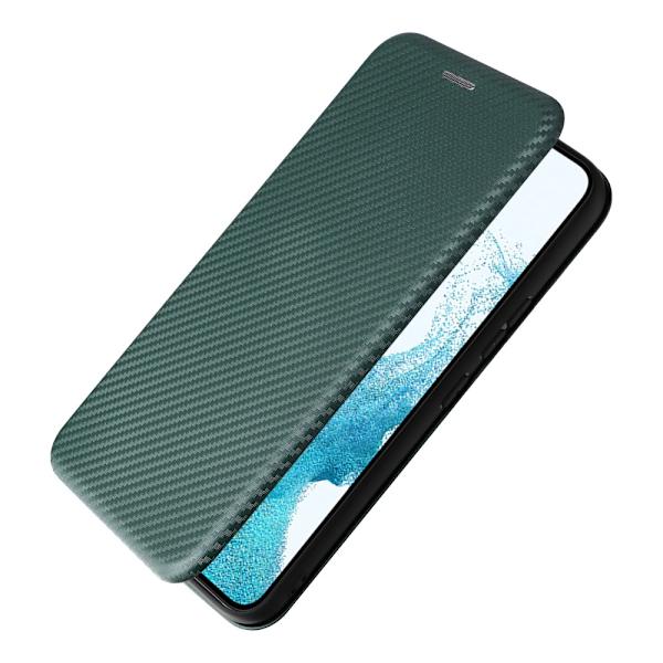 SKALO Samsung A54 5G Carbon Fiber Lompakkokotelo - Vihreä Green
