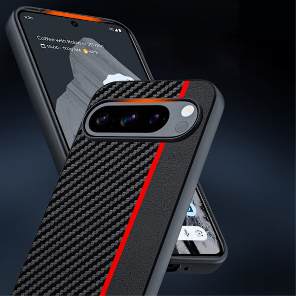 SKALO Google Pixel 9/9 Pro Carbon Fiber Hybrid Suojakuori Black