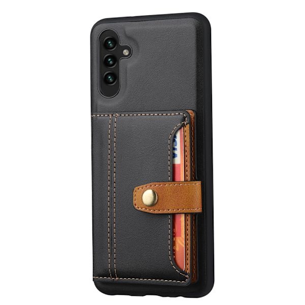 SKALO Samsung A54 5G PU-nahkainen Suojakuori Lompakolla - Musta Black