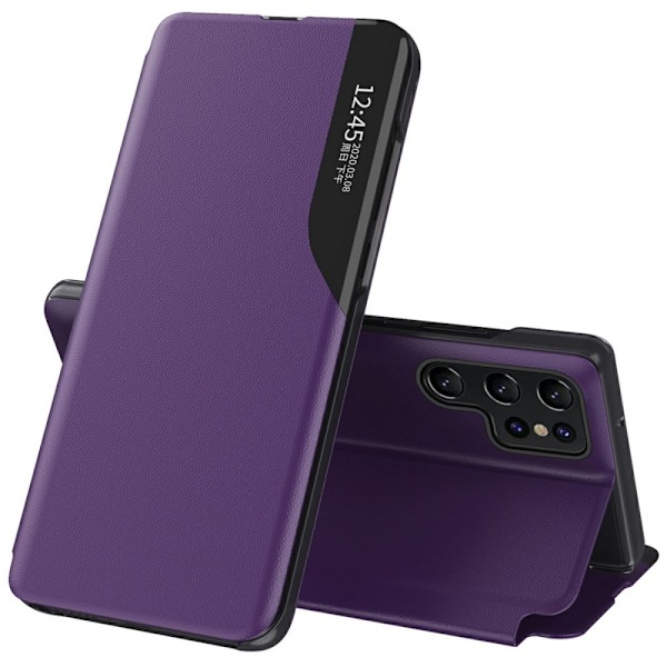 SKALO Samsung S25 Ultra Clear View Window Kotelo - Violetti Purple