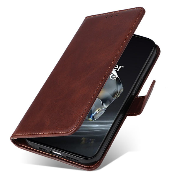 SKALO OnePlus 12 5G PU-læder Pungetui - Vælg farve Brown