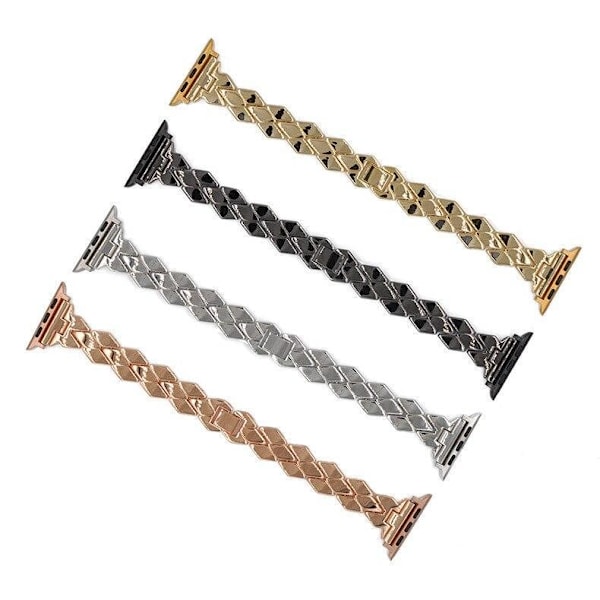 SKALO Metalarmbånd "Braided" Apple Watch Series 4-6 40mm - Vælg farve Pink gold