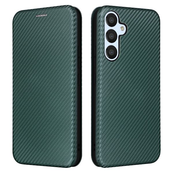 SKALO Samsung A54 5G Carbon Fiber Lompakkokotelo - Vihreä Green