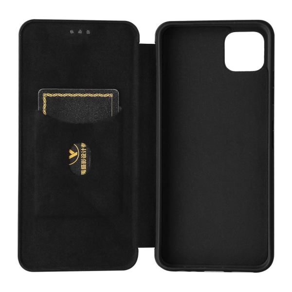 SKALO Samsung A22 5G Carbon Fiber Plånboksfodral - Svart Black
