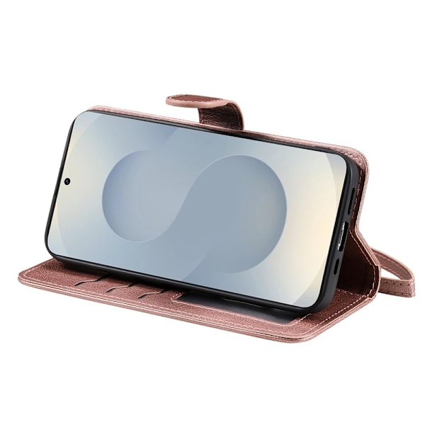 SKALO Samsung S25 Edge 2-in-1 Magneettinen Irrotettava Lompakkokotelo - Ruusukulta Pink gold