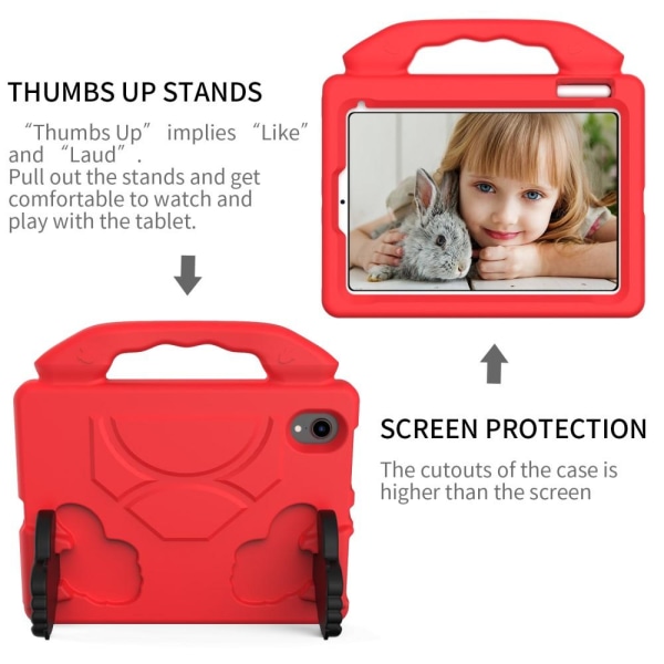 SKALO iPad Mini (2021) Thumb Up Lasten Suojakotelo- Punainen Red