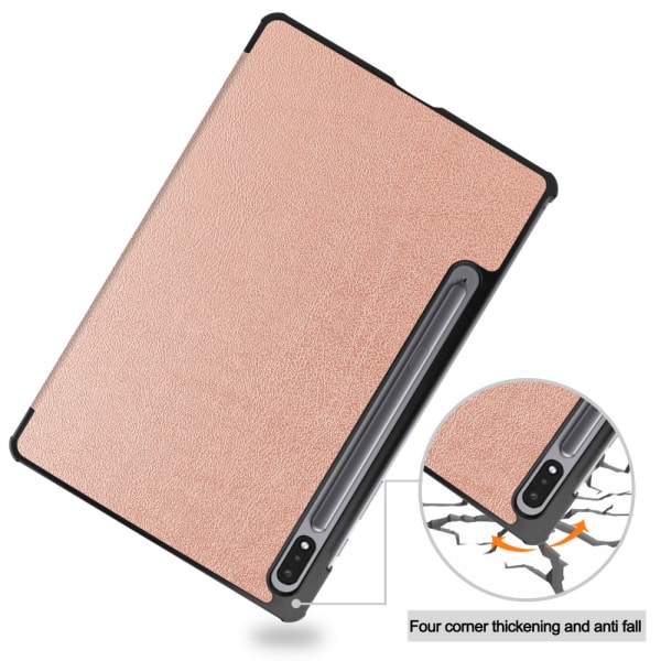SKALO Samsung Tab S8 Trifold Flip Cover - Rosa guld Pink gold