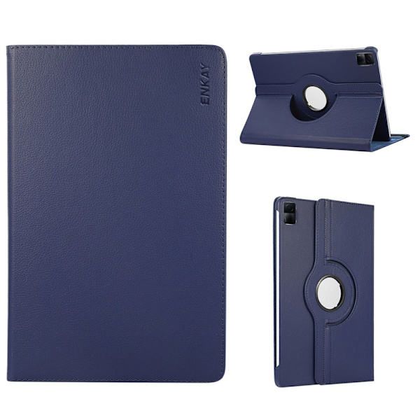 SKALO Xiaomi Redmi Pad 360 Litchi Flip Cover - Mørkeblå Dark blue