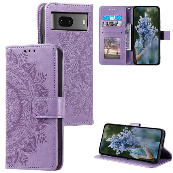 SKALO Google Pixel 9/9 Pro Mandala lompakkokotelo - Violetti Purple