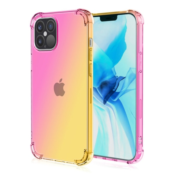 SKALO iPhone 15 Plus Gradient Ekstra stærk TPU-cover - Pink/Gul Multicolor