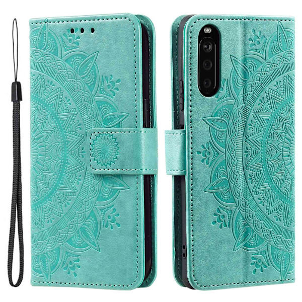 SKALO Sony Xperia 10 V Mandala Flip Cover - Turkis Turquoise