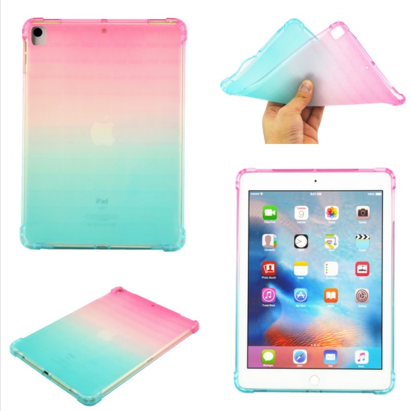 SKALO iPad 10.2 Gradient TPU Cover - Pink-Turkis Multicolor