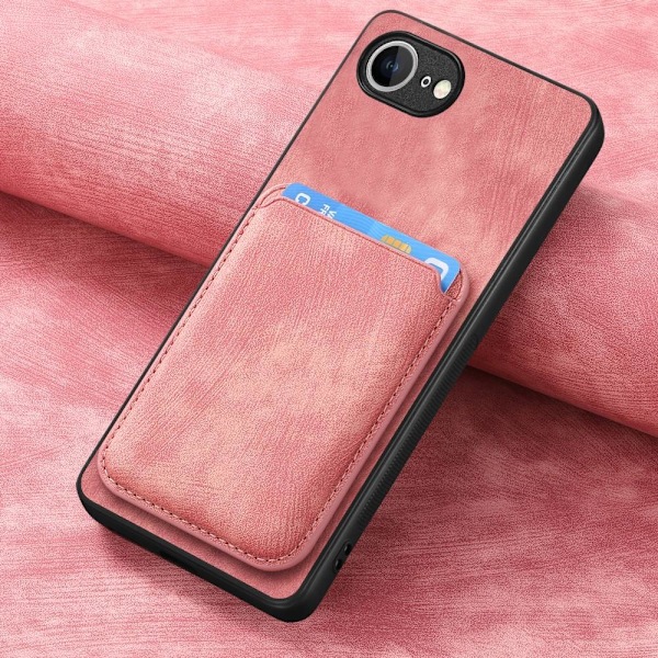 SKALO iPhone 16e PU-nahkainen magneettinen korttikotelo Suojakuori - Pinkki Pink