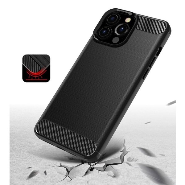 SKALO iPhone 13 Pro Max Armor Carbon Stöttåligt TPU-skal - Fler Svart