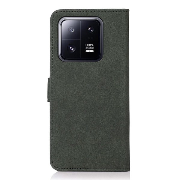 SKALO Xiaomi 13 5G KHAZNEH Lompakkokotelo PU-nahasta - Vihreä Green