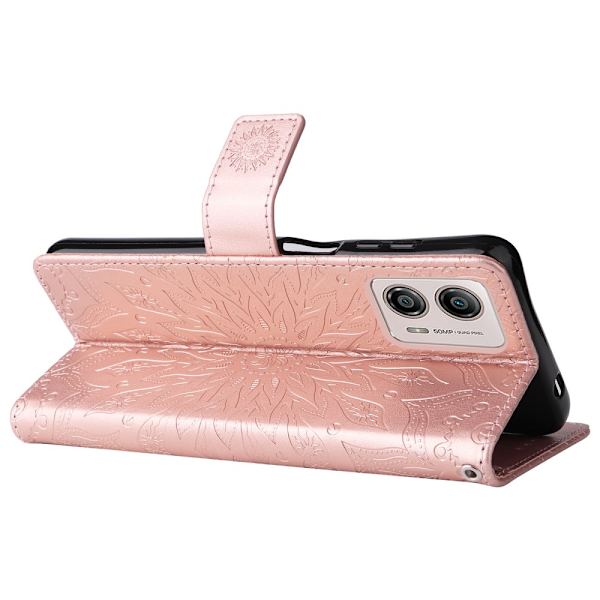 SKALO Motorola Moto G23 4G Mandala Plånboksfodral - Roséguld Rosa guld