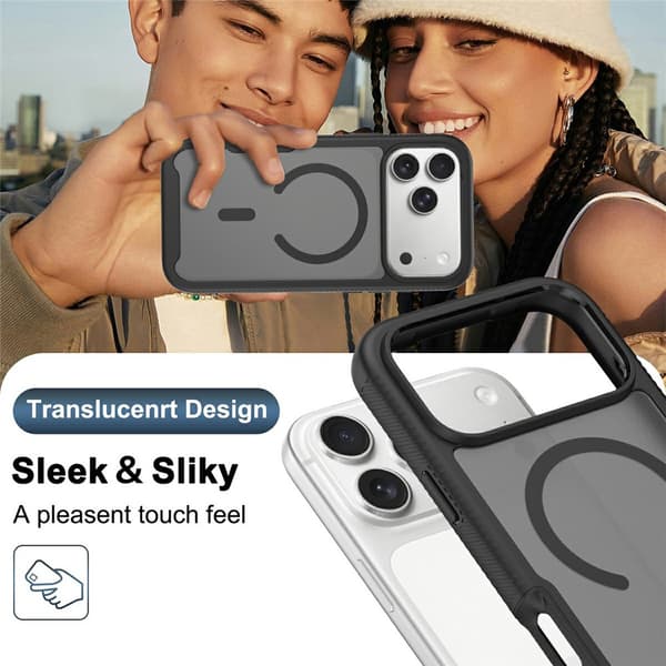 SKALO Shockproof Clear Hybrid Cover til iPhone 17 Pro Max - Sort Black