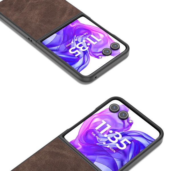 SKALO Motorola Razr 50 Ultra 5G ABEEL PU-Läder Fold Skal - Brun Brun