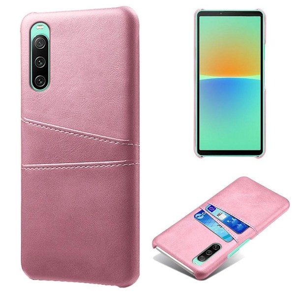 SKALO Sony Xperia 10 IV PU-nahkainen Korttikotelo - Ruusukulta Pink gold