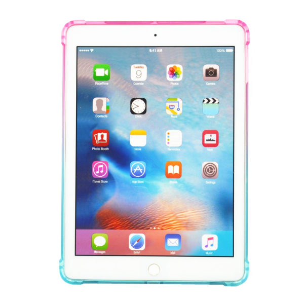 SKALO iPad 10.2 Gradient TPU Suojakuori - Pinkki-Turkoosi Multicolor